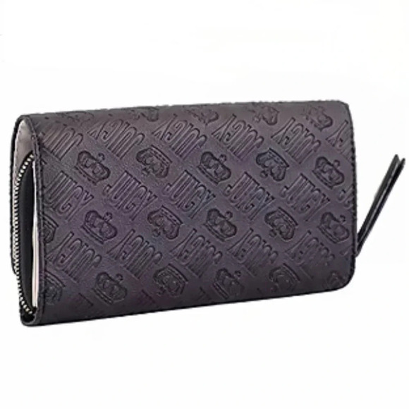 Juicy Couture Wordy Wallet/Crossbody Black Snap/Zipper Closure 12-Slot Card - Picture 3 of 5